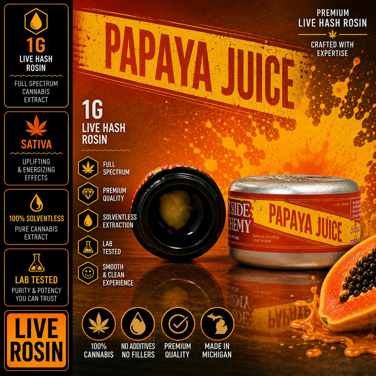Papaya Juice | Solventless | Rosin | 1g