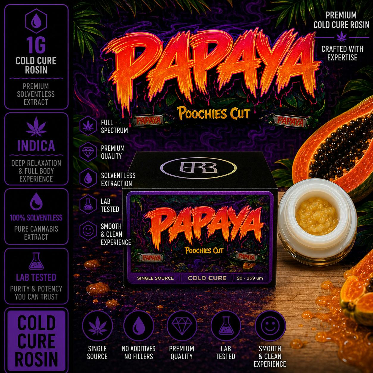 Papaya | Live Rosin | Cold Cure Badder | 1g by Rkive Reserve