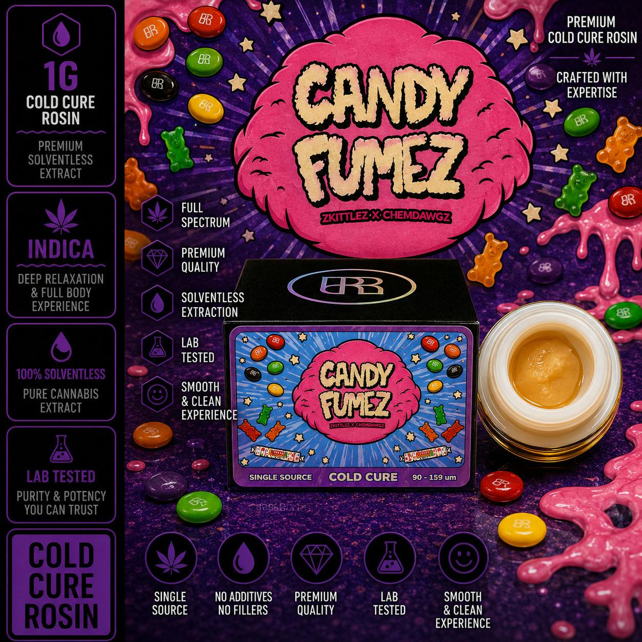 Candy Fumez | Live Rosin | Cold Cure Badder | 1g by Rkive Reserve