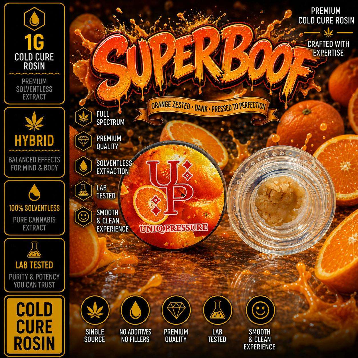 Super Boof | Solventless | Rosin | 1g by Uniq Pressure