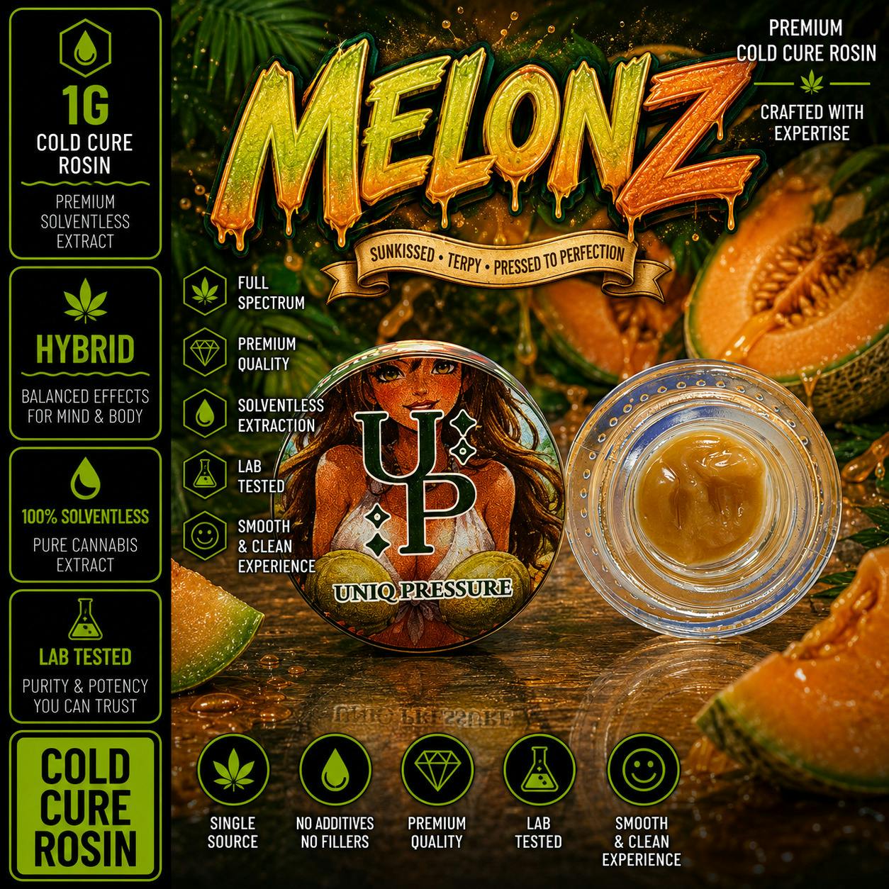 Melonz | Solventless | Rosin | 1g by Uniq Pressure