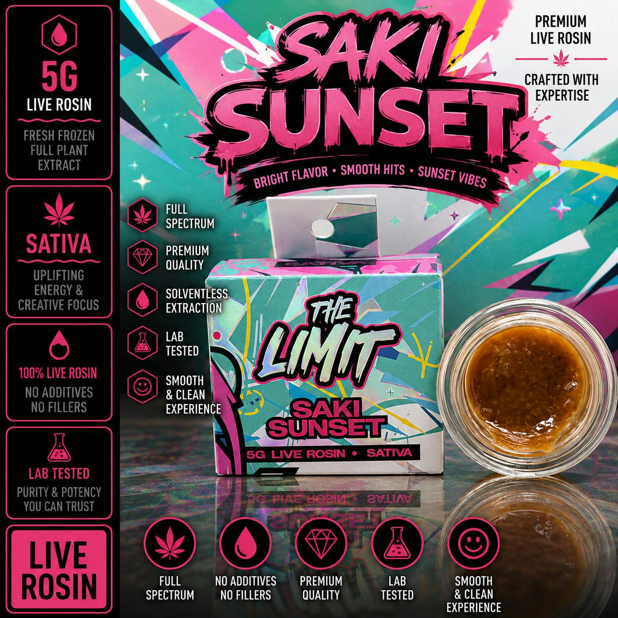 Saki Sunset | Hash Rosin | 5g by The Limit