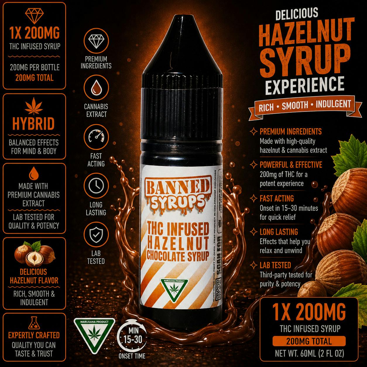 BANNED | Hazelnut Syrup | 200MG | Edible | REC at The H.U.B.