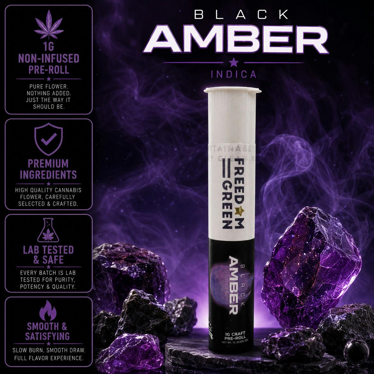 Freedom Green | Black Amber | Pre Roll | 1g by Freedom Green