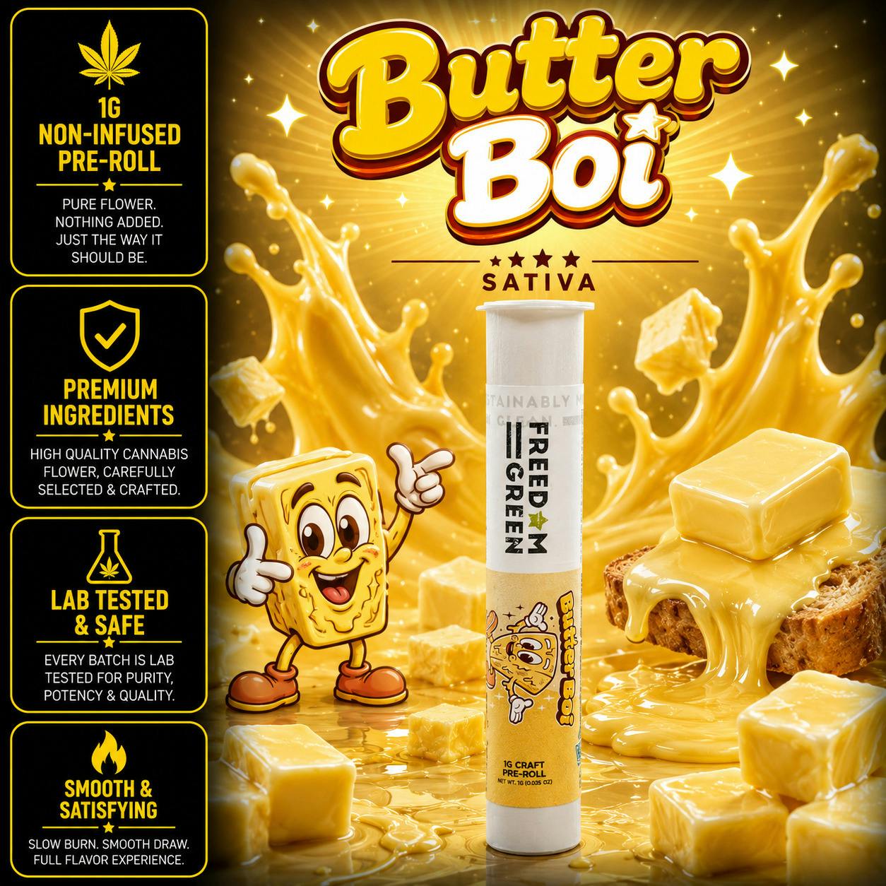 Freedom Green | Butter Boi | Pre Roll | 1g by Freedom Green
