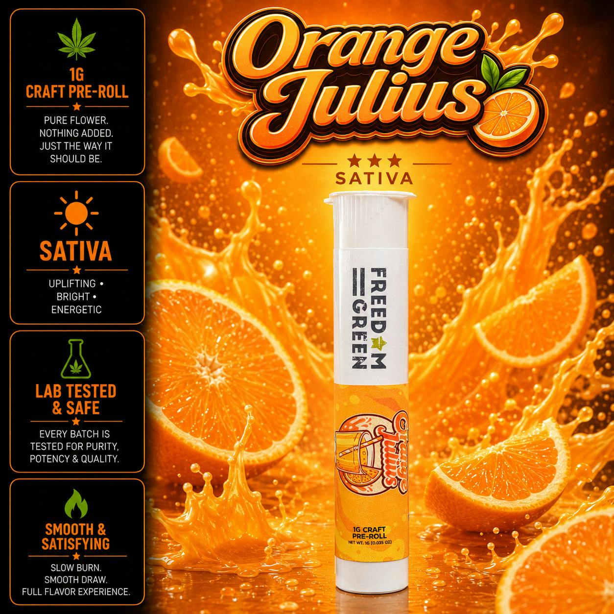 Freedom Green | Orange Julius | Pre Roll | 1g by Freedom Green