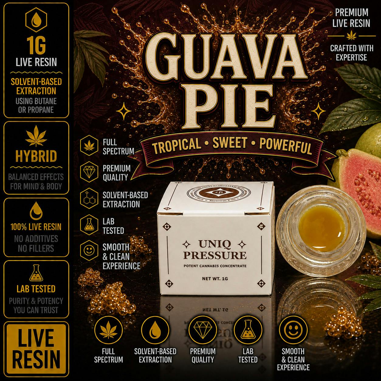 UNIQ PRESSURE | Guava Pie | Hybrid | 1G | Live Resin | REC at The H.U.B.