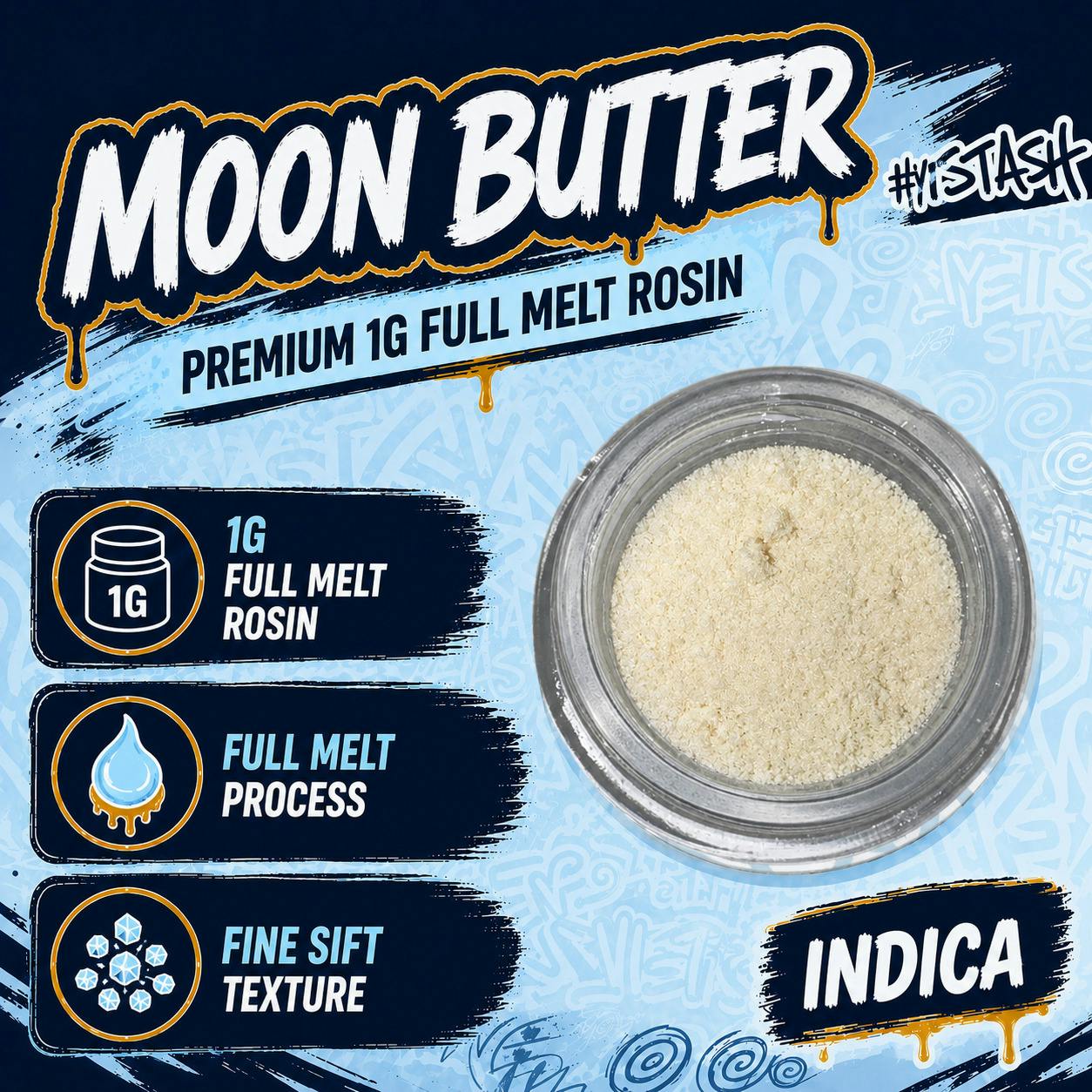 Yetistash | Moonbutter | Indica | 1G | Live Rosin Melt | REC