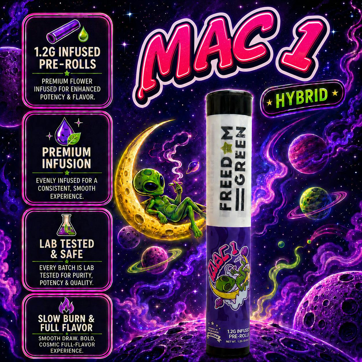 Mac 1 | Infused Joint | 1.2g by Freedom Green