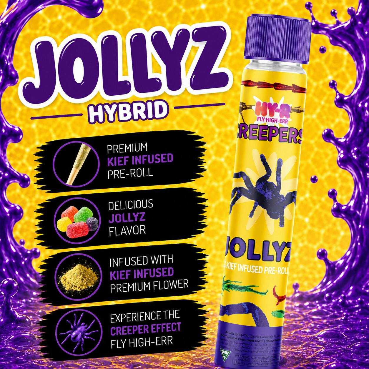 Jollyz | Hy-R Creepers Infused Pre Roll | 1g by Goldkine