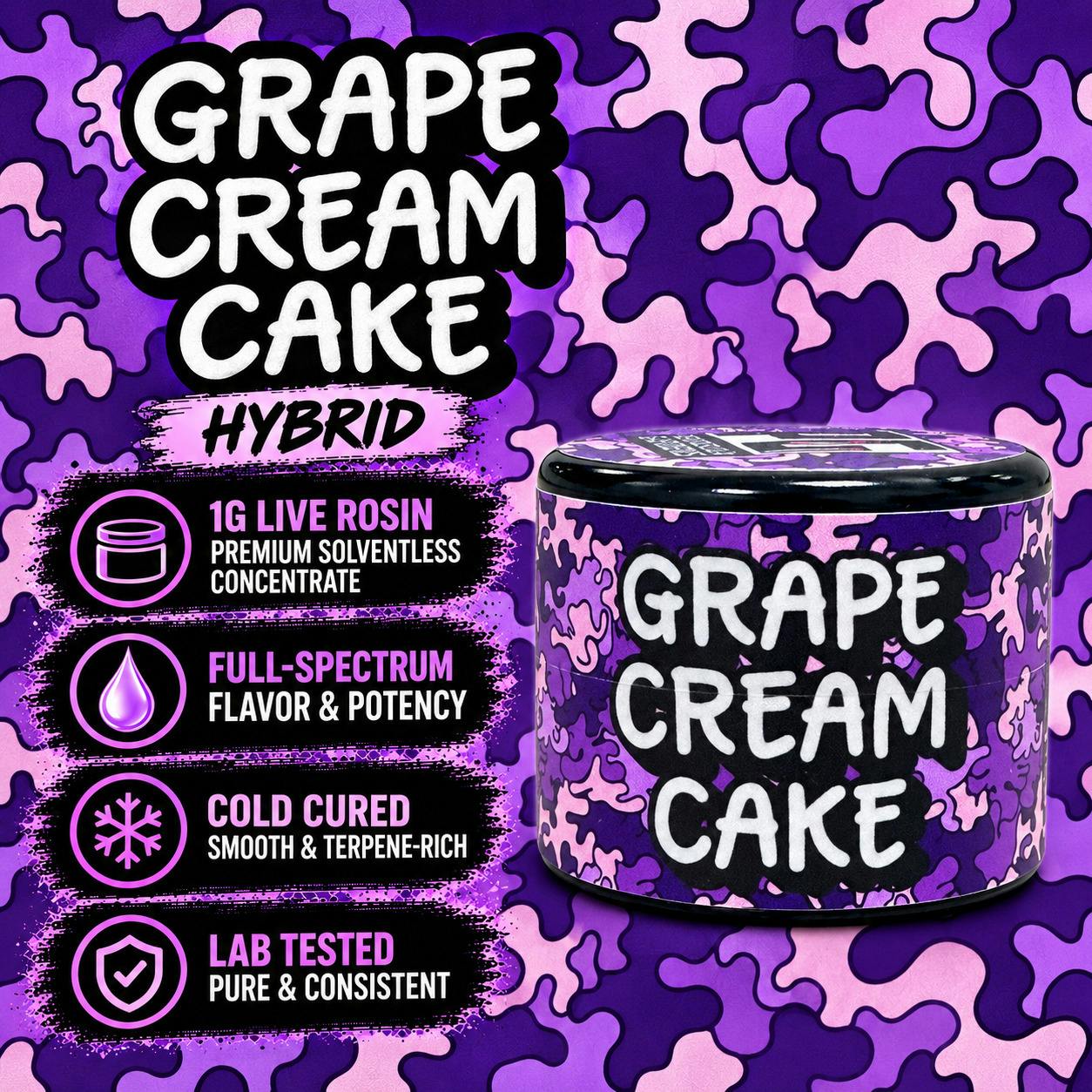 Grape Cream Cake | Live Rosin | 1g by Peninsula Gardens