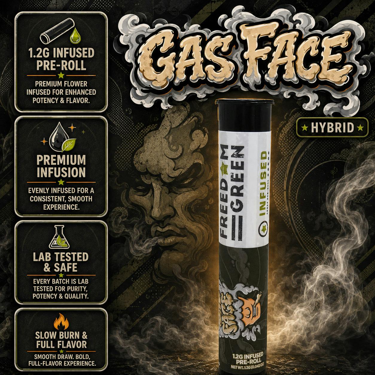 Gas Face | Infused Joint | 1.2g by Freedom Green