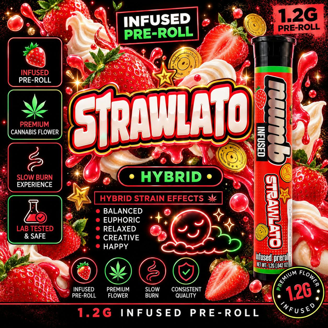 Strawlato | Infused Joint | 1.2g at The H.U.B.