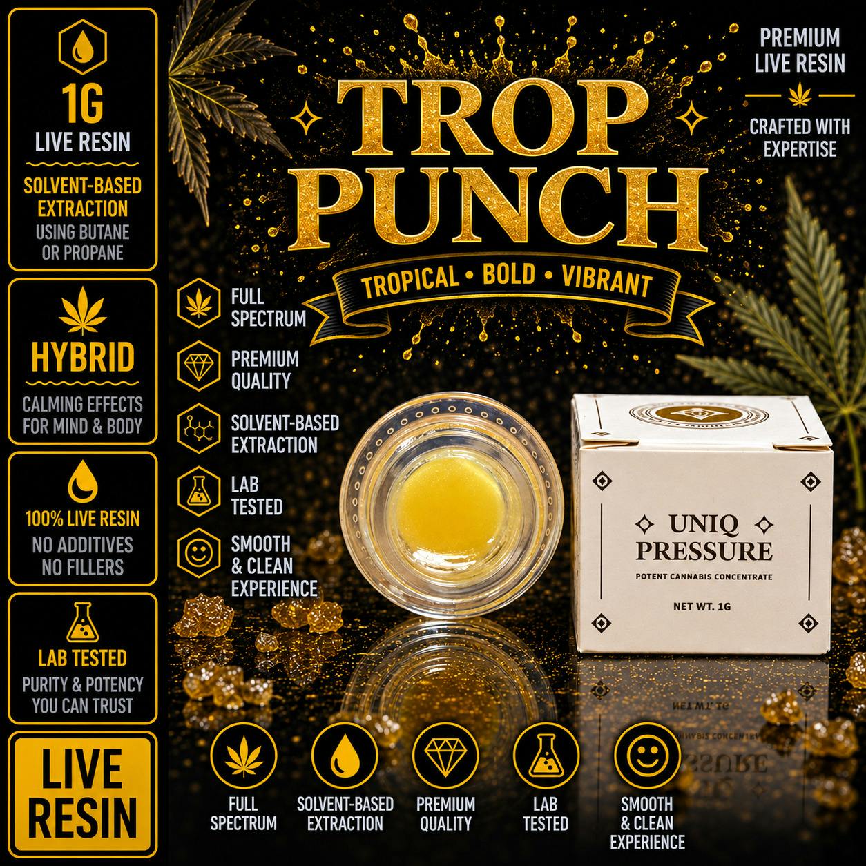 UNIQ PRESSURE | Trop Punch | Hybrid | 1G | Live Resin | REC