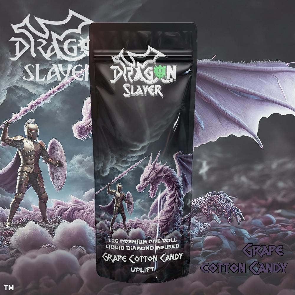 Dragon Slayer - Liquid Diamond Pre-roll 1.2g - Grape Cotton Candy - Uplift