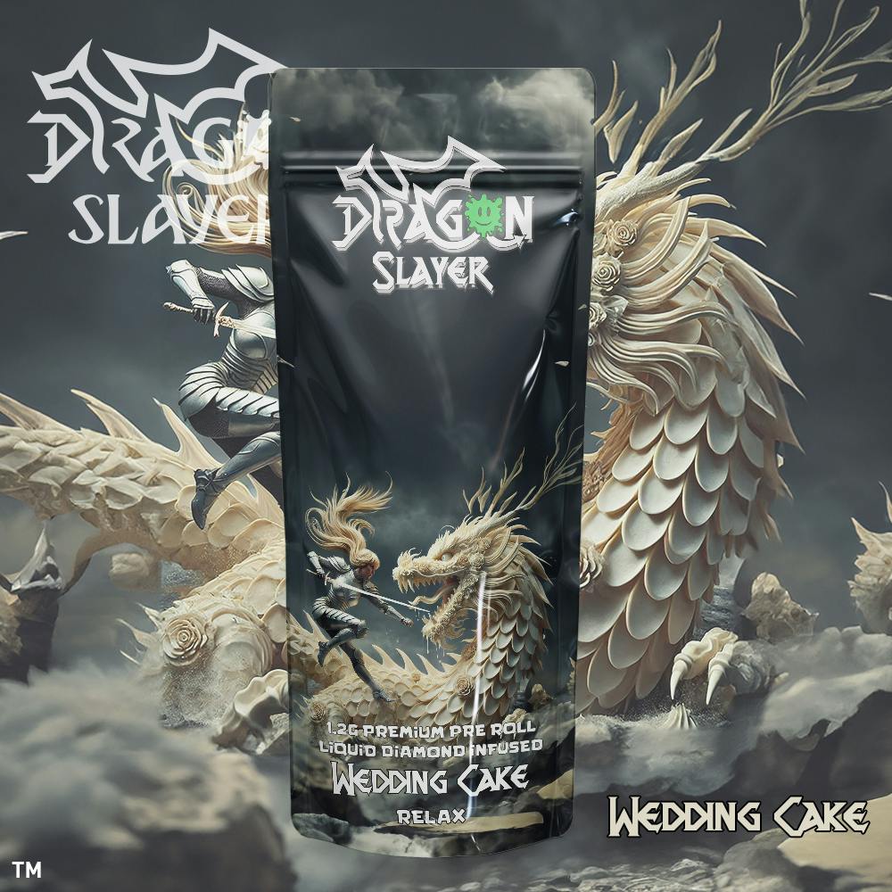 Dragon Slayer - Liquid Diamond Pre-roll 1.2g - Wedding Cake - Relax
