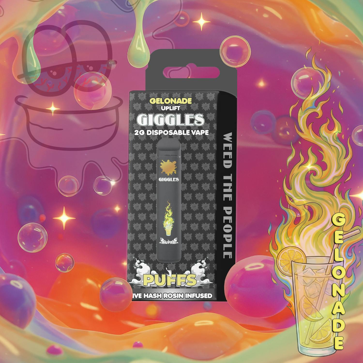 Puffs - Hash Rosin Infused Disposable 2g - Gelonade - Uplift cannabis product