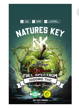 Nature's Key-Nano Gummies 1000mg-Sour Apple (H)