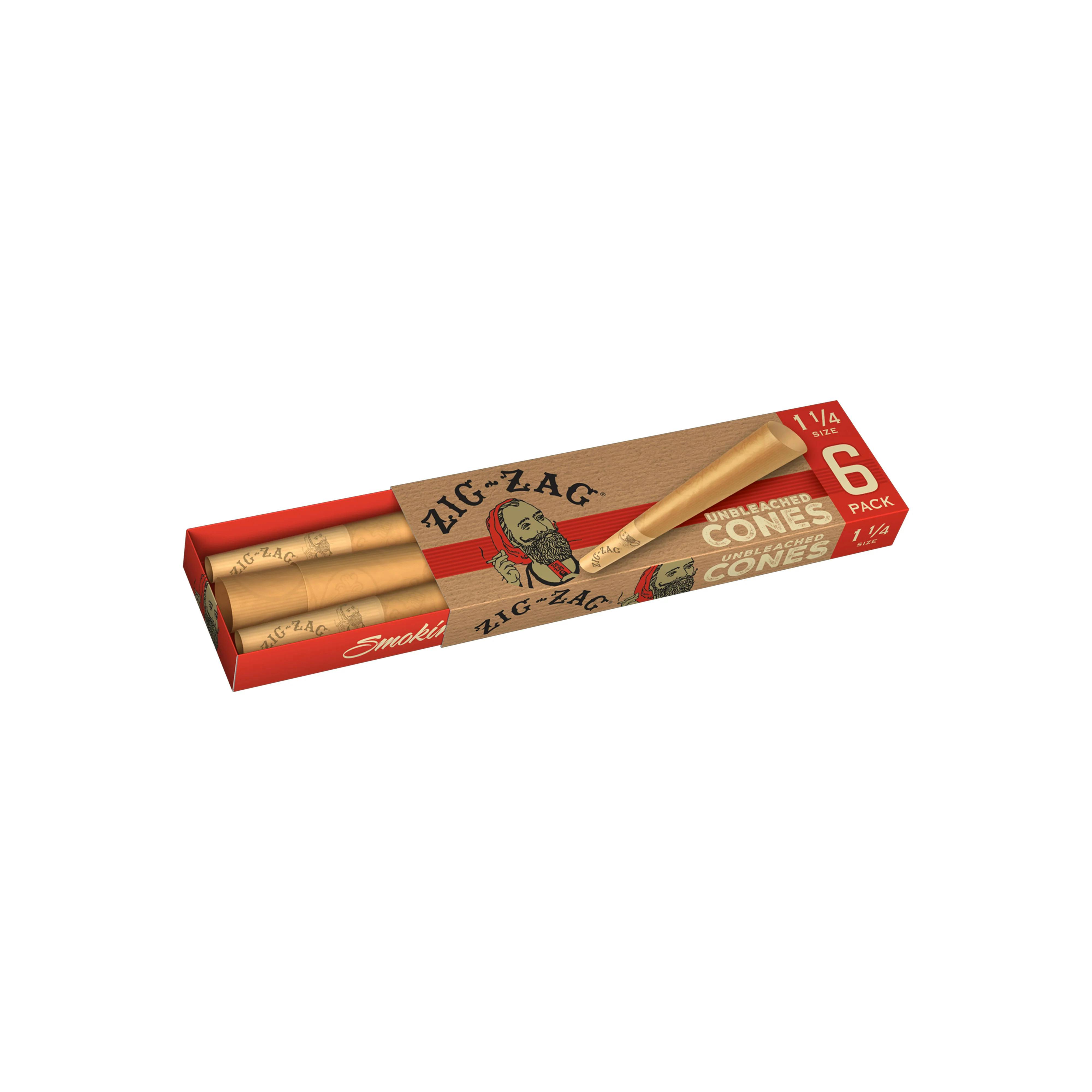Zig-Zag Unbleached 1 1/4 Pre-Rolled Cones - 6 Pack at Capital Dank Battle Creek