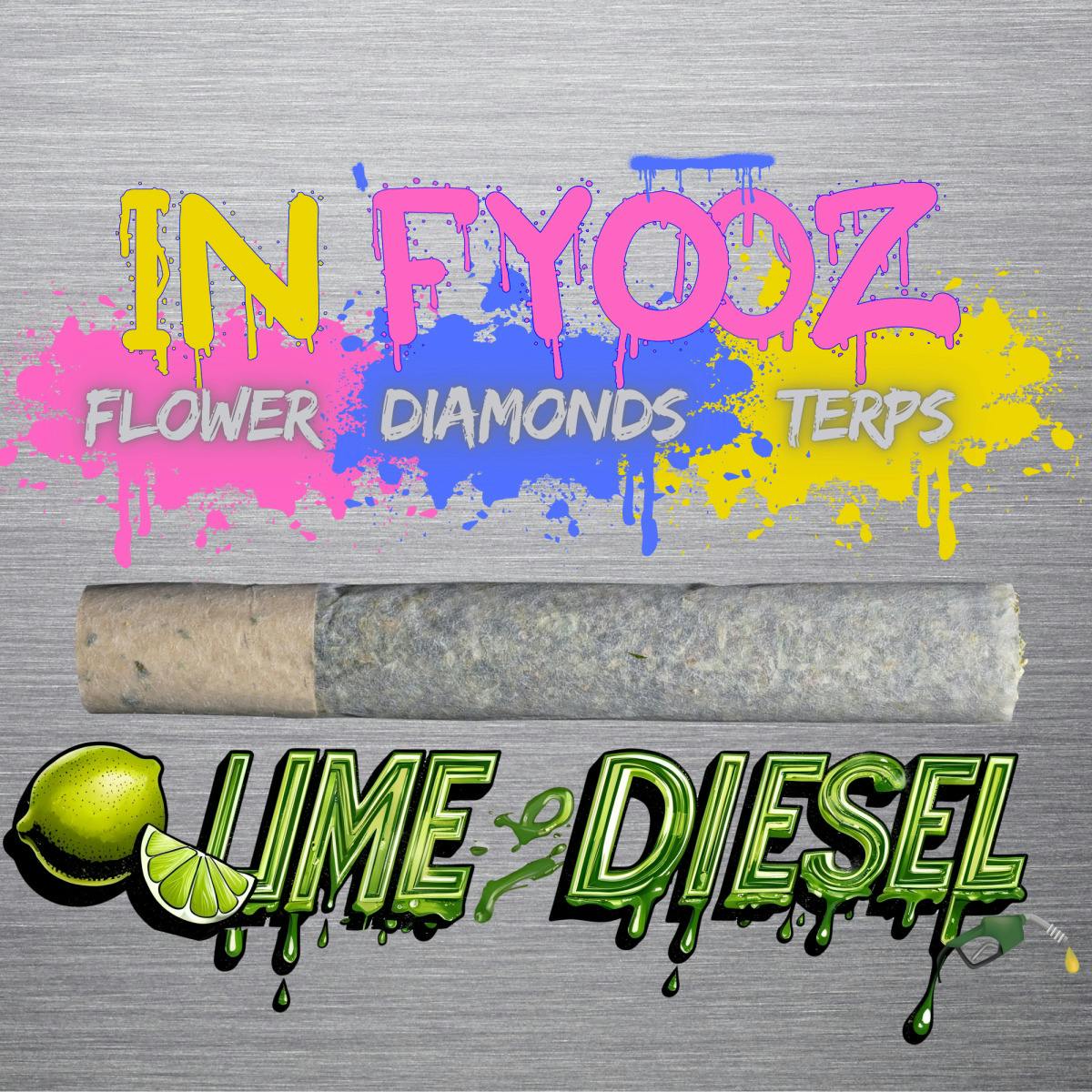 Lime Diesel Infused Pre-Roll | 1g - In'Fyooz at Collective Premium Cannabis Littleton