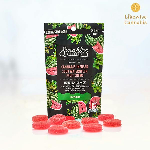 10-PACK 250MG SOUR WATERMELON HYBRID GUMMIES - SMOKIEZ
