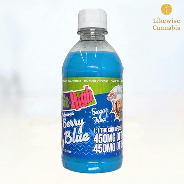 BERRY BLUE 450MG THC 450MG CBD INFUSED BEVERAGE - SO-HIGH