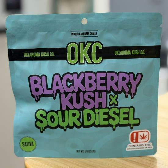 Oklahoma Kush Co. - Indoor Pre-Packaged Flower - Sativa - Blackberry Kush x Sour Diesel - 3.5g