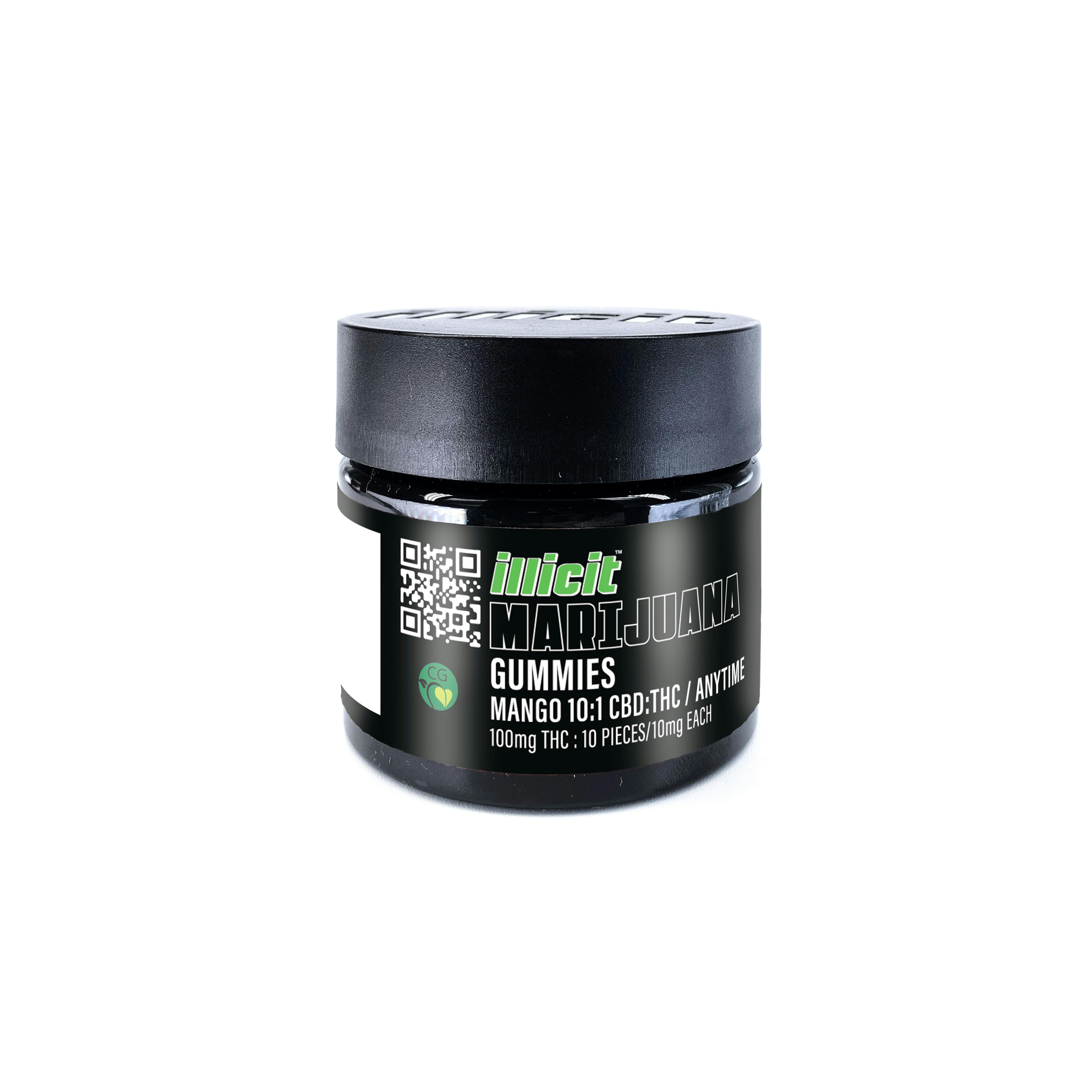 Illicit - Mango - 10:1 CBD:THC - Anytime - Gummies - 100mg (10pk)