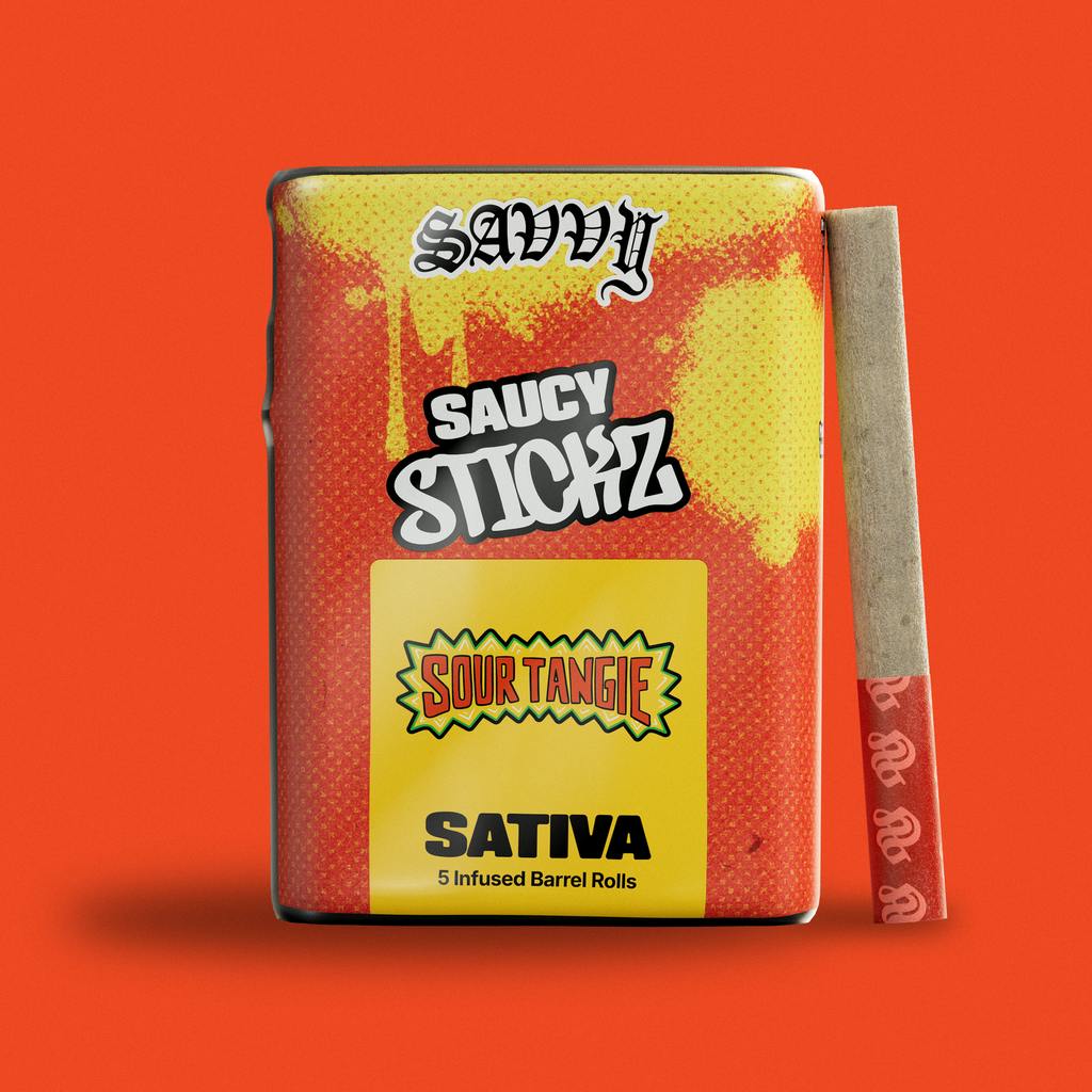 Savvy Saucy Stickz Sour Tangie Infused Pre-Roll 2.5g [5pk]