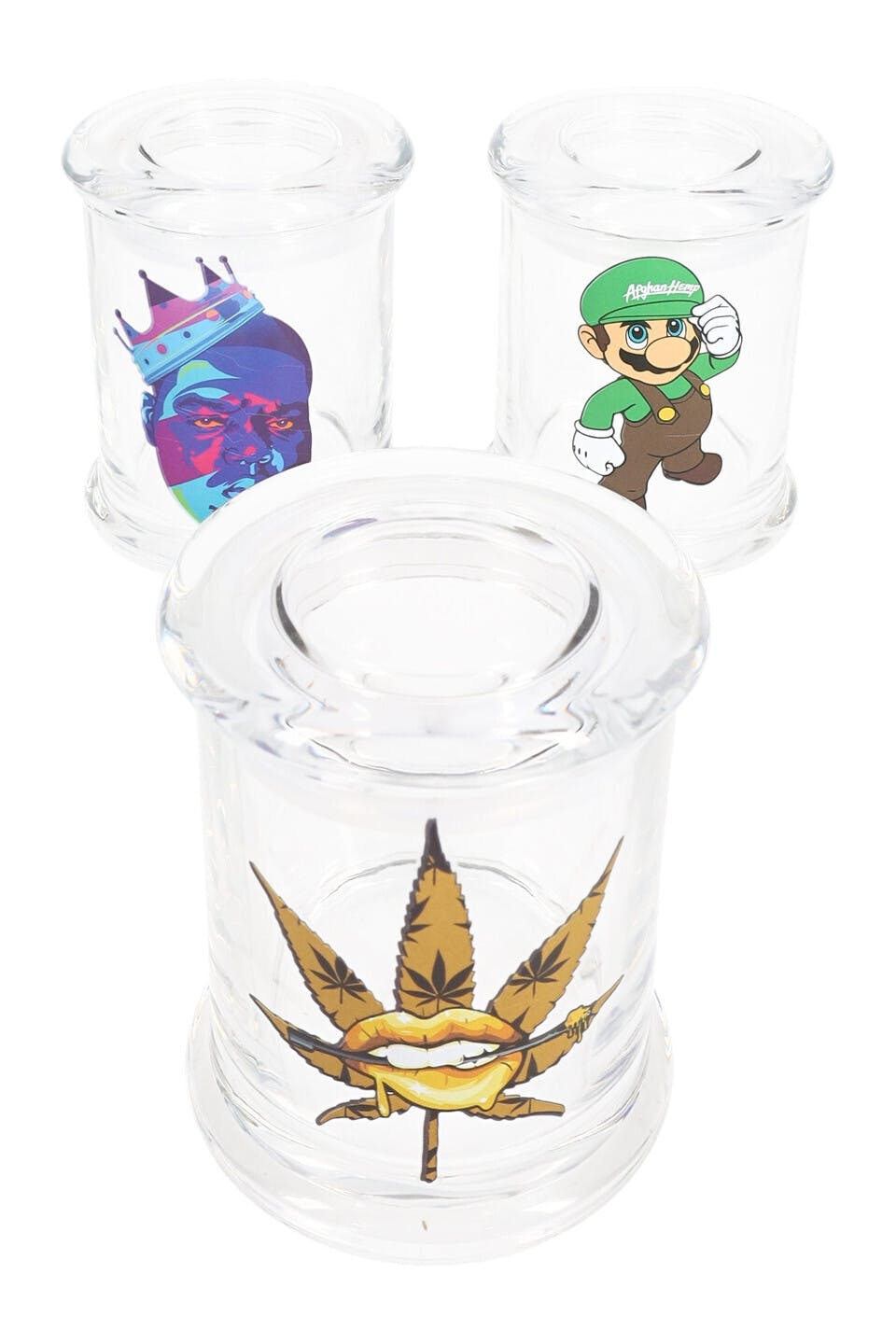 3" Large Glass Stash Jar with Decal – J0186