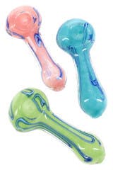 3.5" Striped Frit Glass Pipe – P1780
