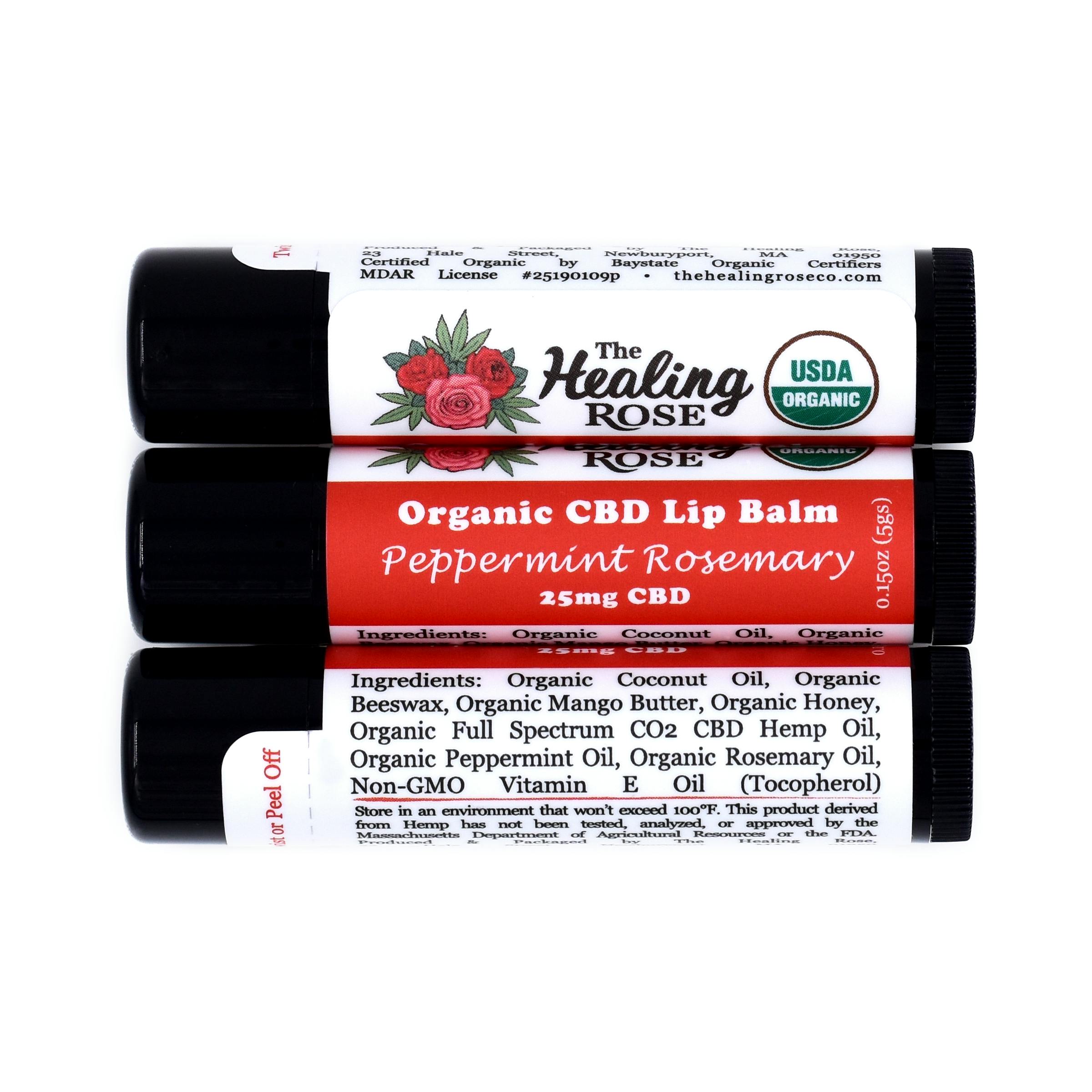 Peppermint Rosemary Lip Balm | The Healing Rose | at Elevated Roots Dispensary Abington