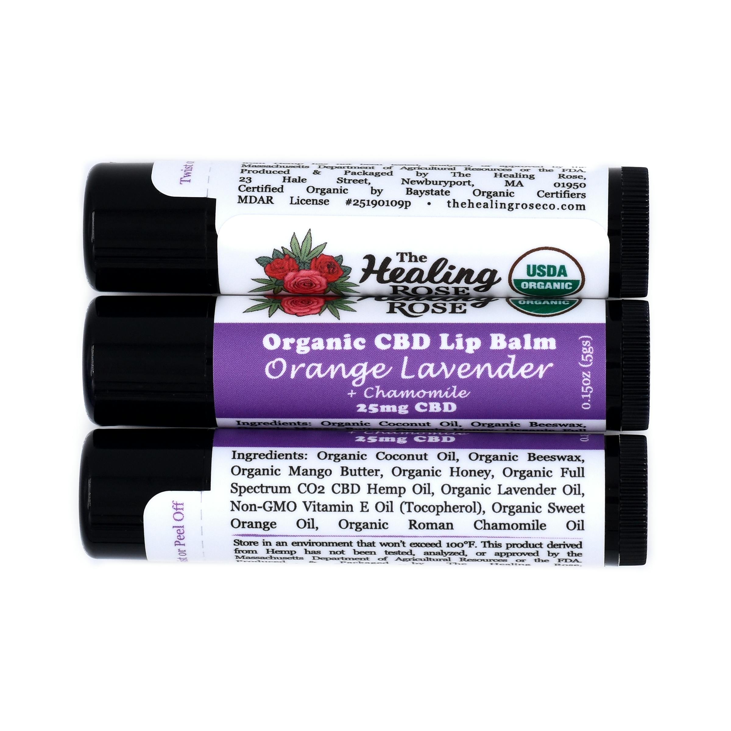 Organic Orange Lavender Lip Balm | The Healing Rose | at Elevated Roots Dispensary Abington