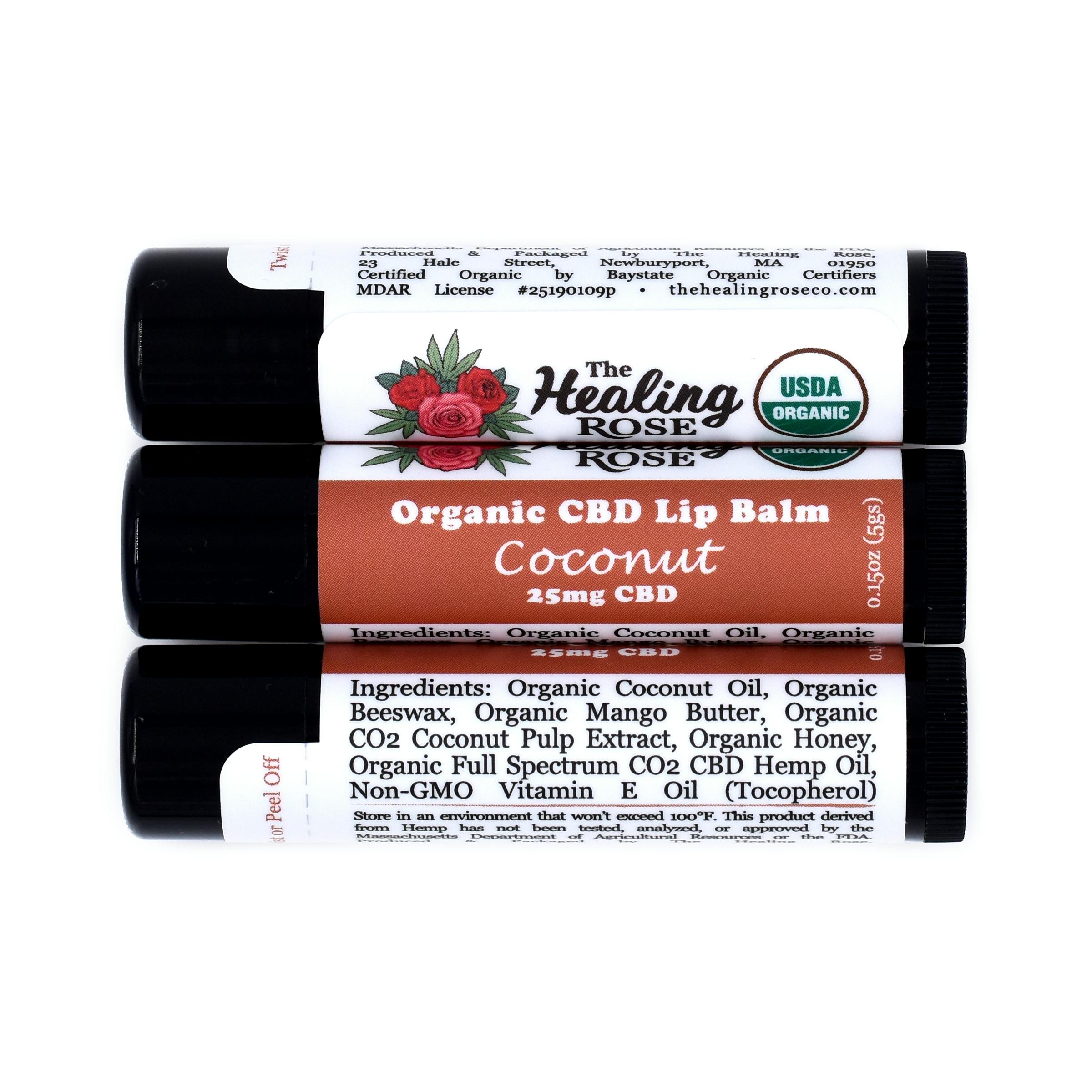Organic Coconut Lip Balm | The Healing Rose | at Elevated Roots Dispensary Abington