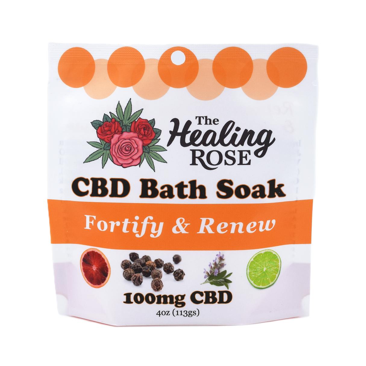 Fortify & Renew CBD Bath Soak | The Healing Rose | - 4 oz at Elevated Roots Dispensary Abington