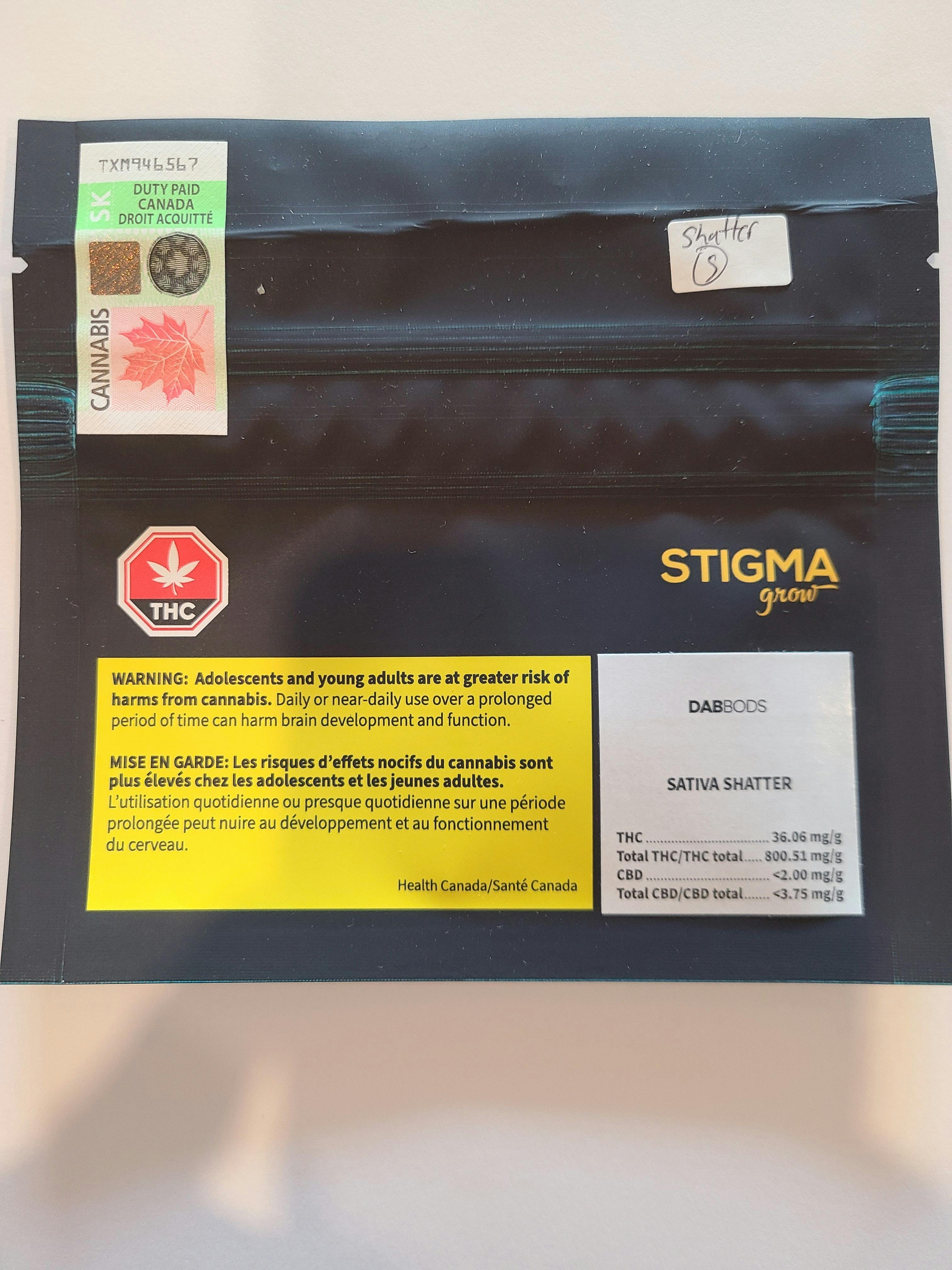 Dab Bods - Sativa Shatter - Concentrates - 0.5g