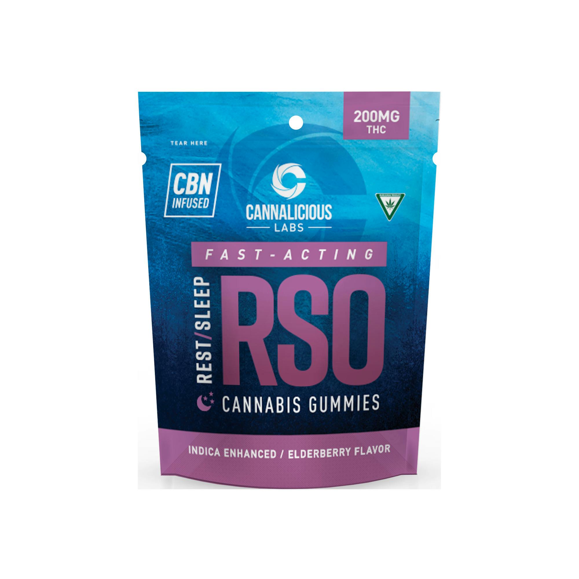 Cannalicious - Gummies - 200mg RSO Rest - 4:1 THC/CBN - Elderberry