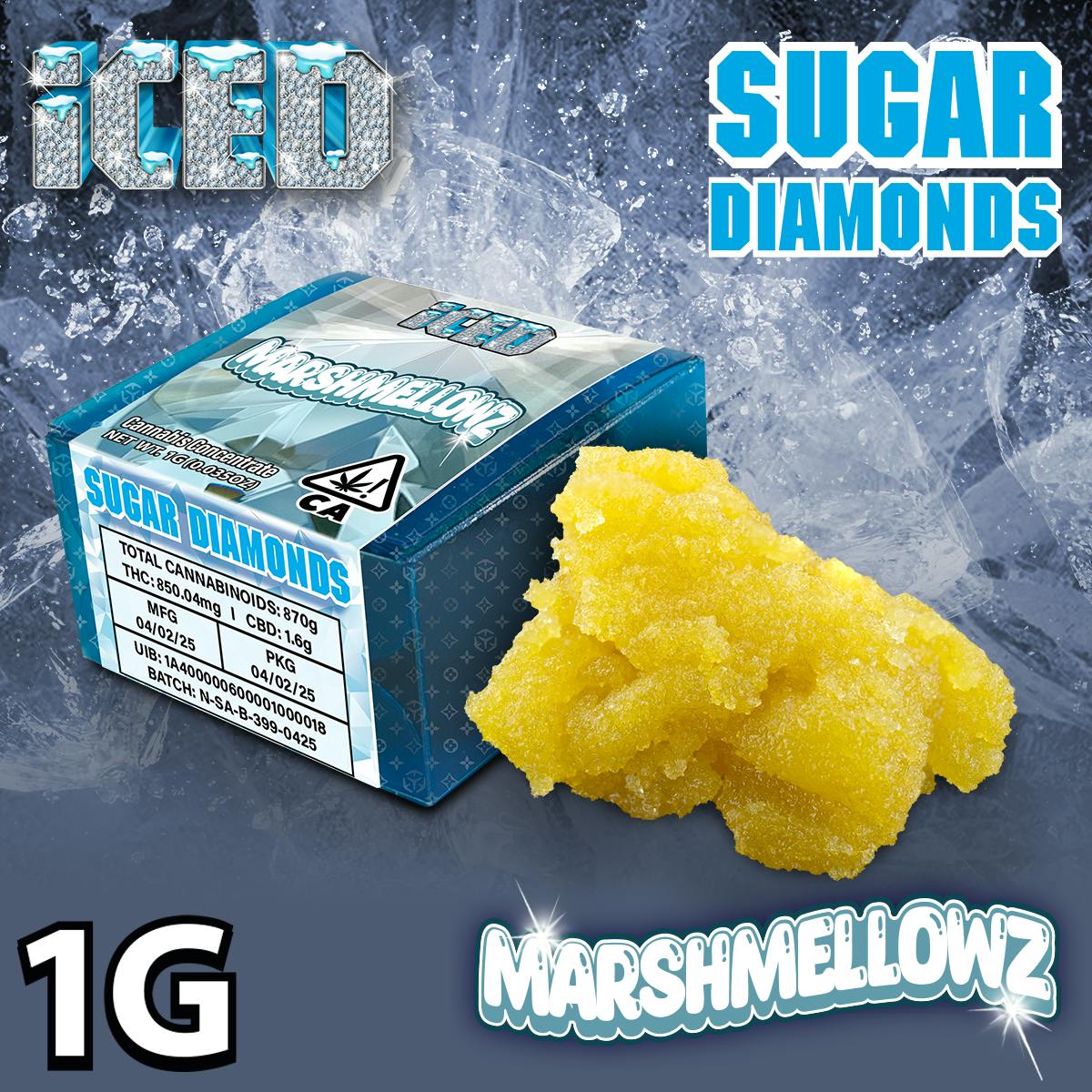ICED: ICED Marshmellowz (S) Sugar Diamonds 1g