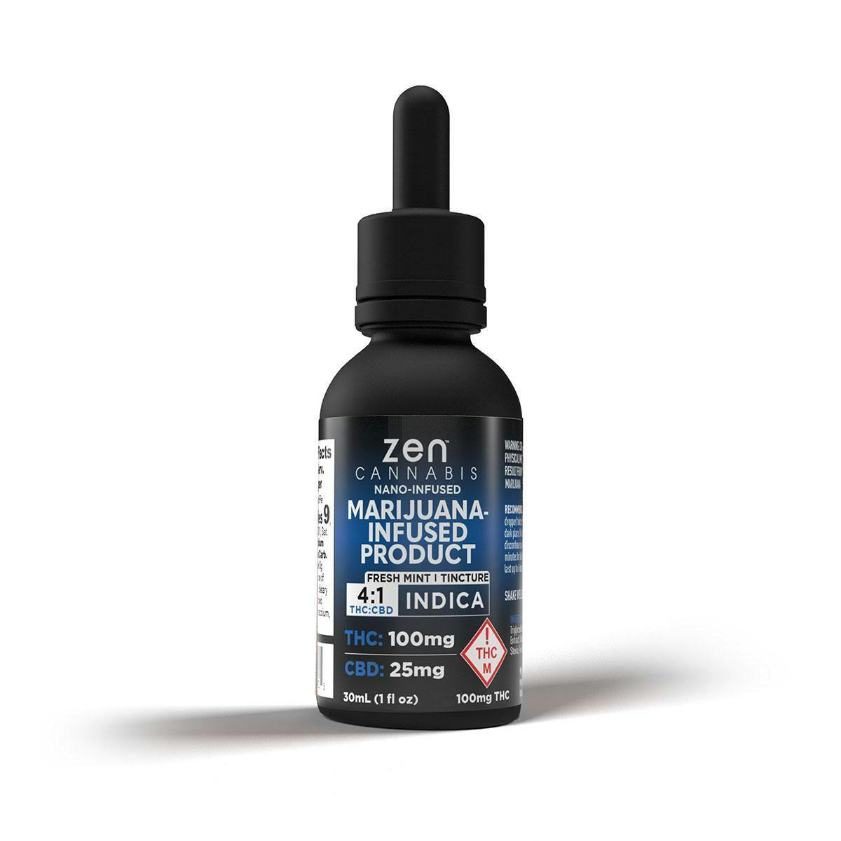 4:1 (THC:CBD) Indica Fresh Mint Tincture - 100mg