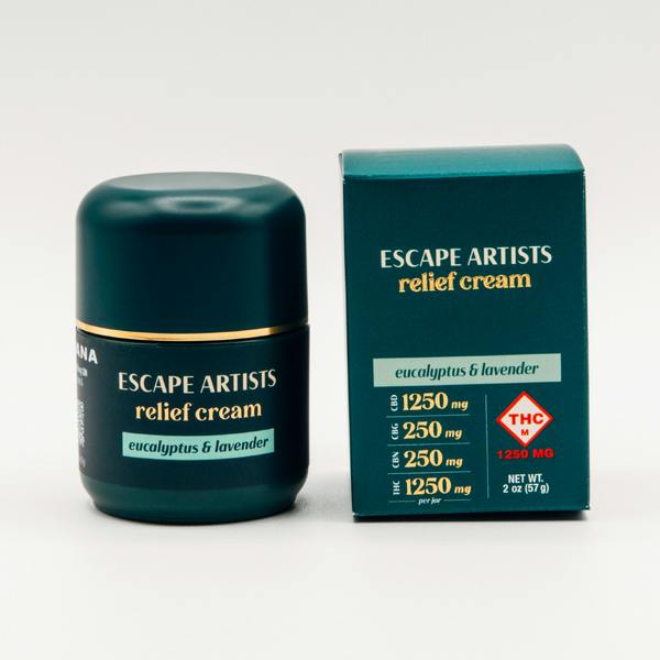 Escape Artists 5:1:1:5 Eucalyptus & Lavender Relief Cream (1250MG CBD:250MG CBG:250MG CBN:1250MG ...