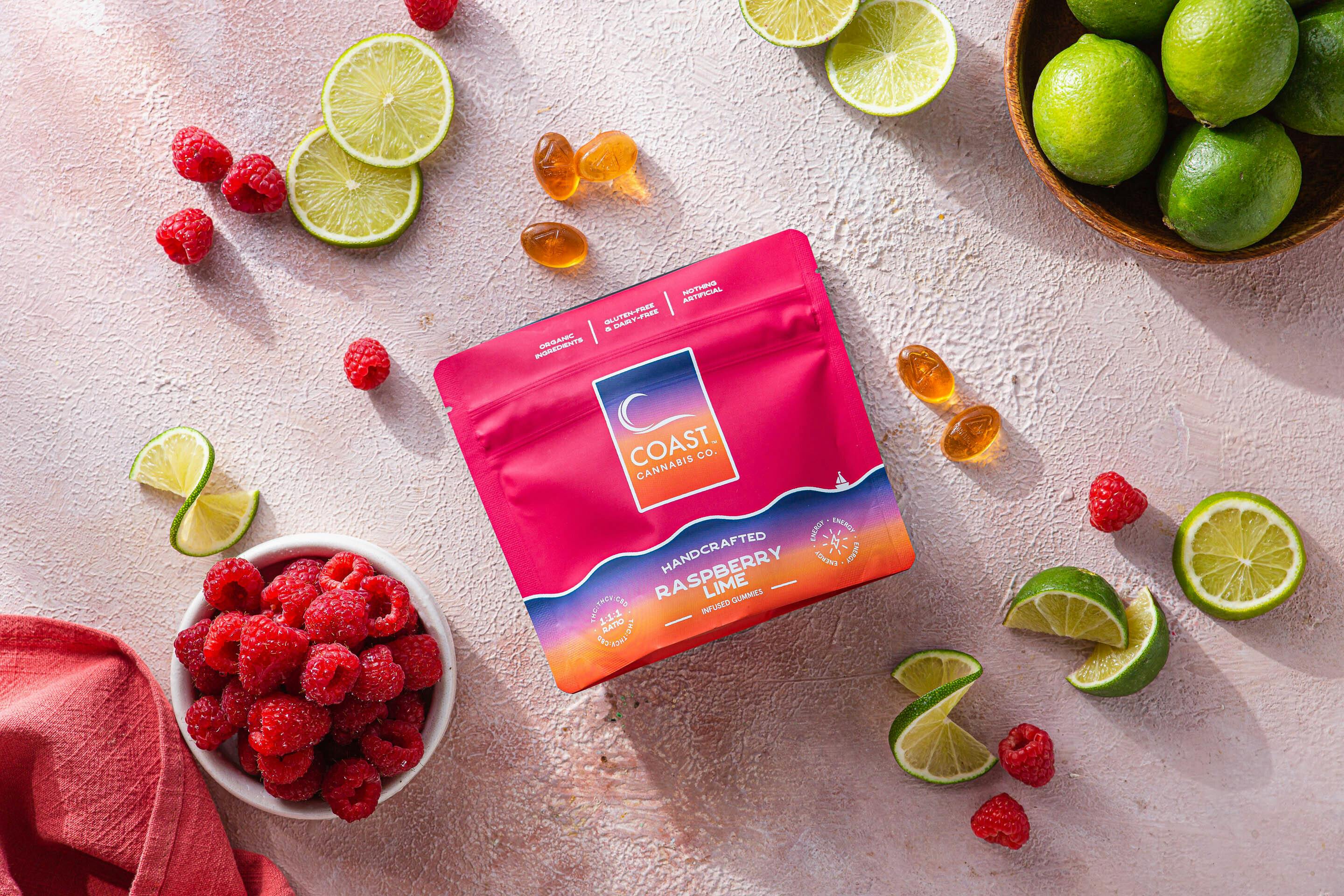 Raspberry Lime | 5:5:5 THC:CBD:THCV Gummies | 100mg (20pcs)