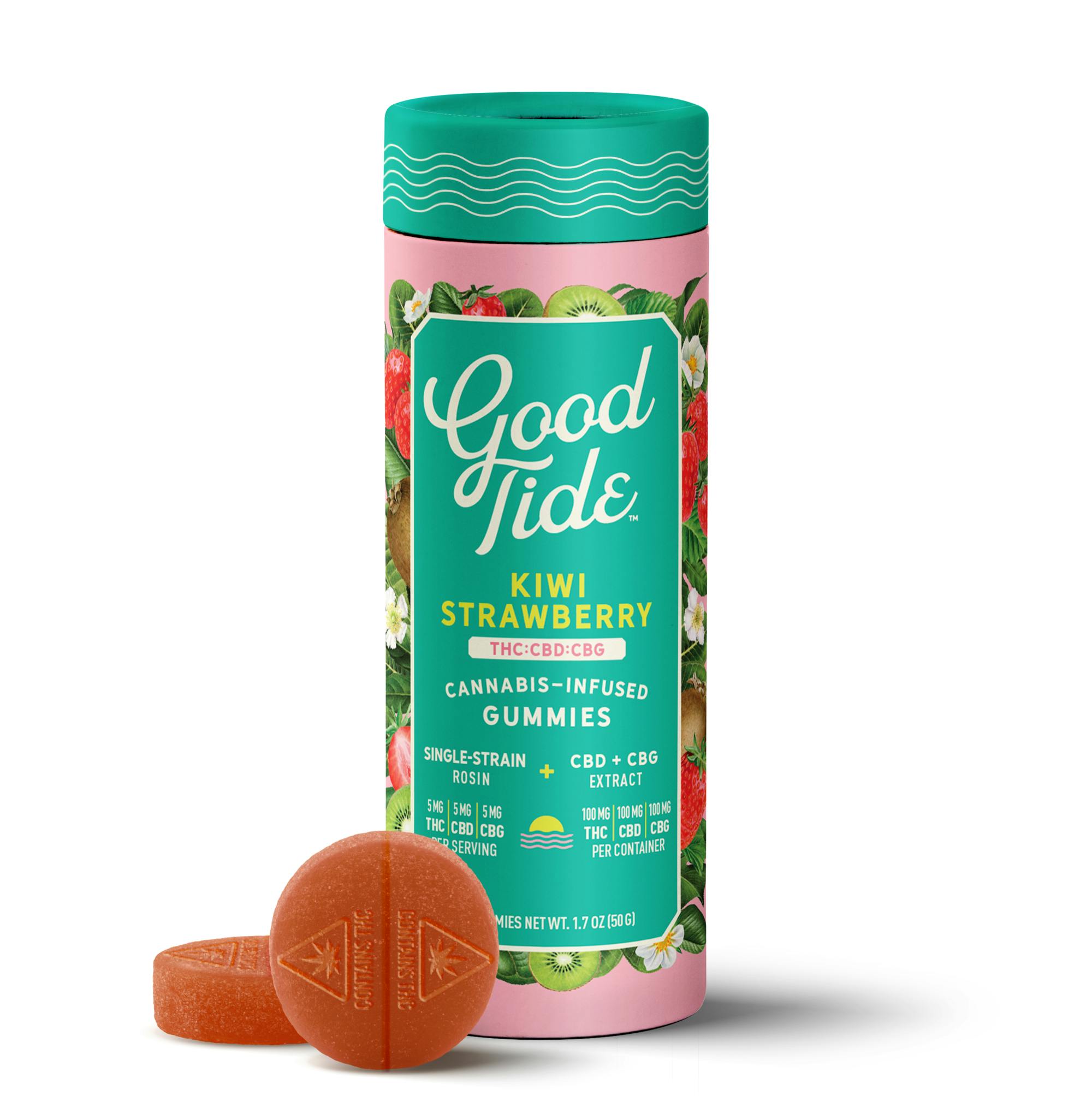 Kiwi Strawberry | THC:CBD:CBG Hash Rosin Gummies | 100mg (10pcs)