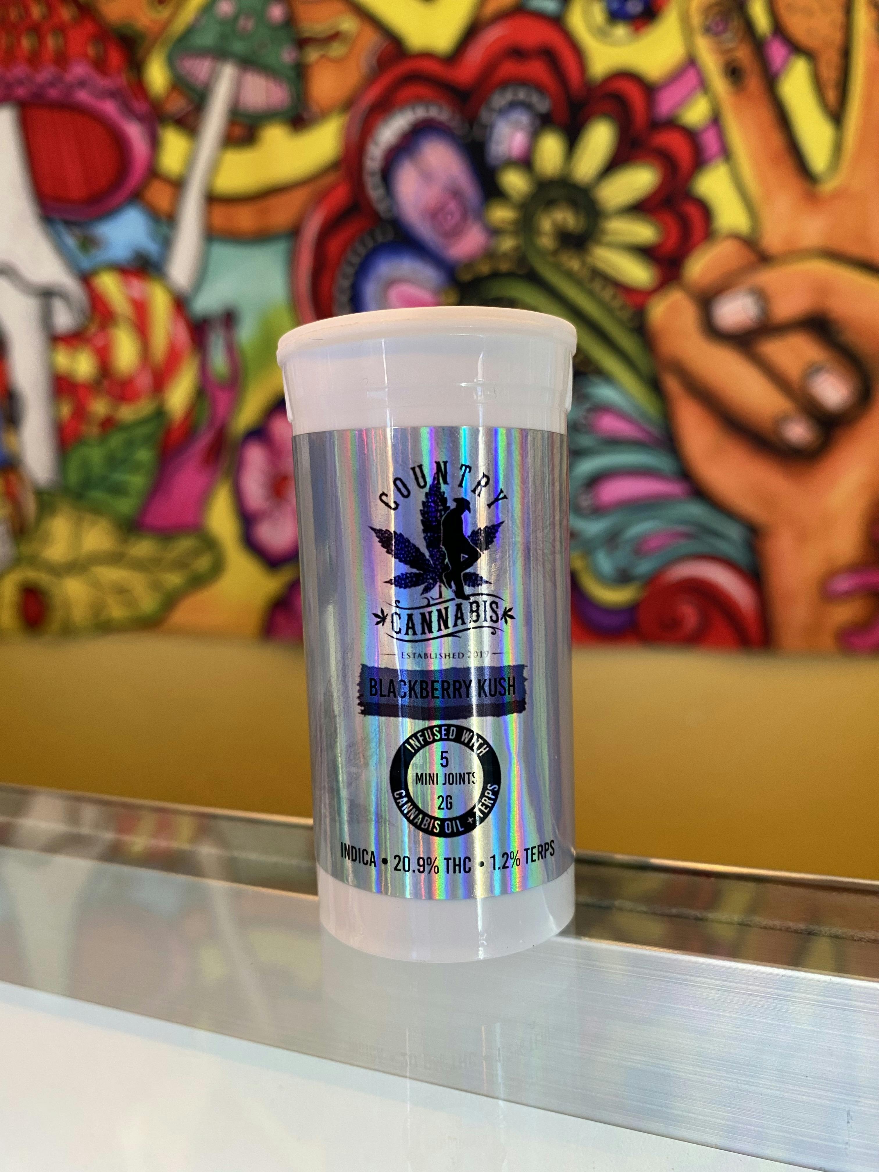 Blackberry Kush | Mini Infused Pre-Roll | 2G | 5pk by Country Cannabis