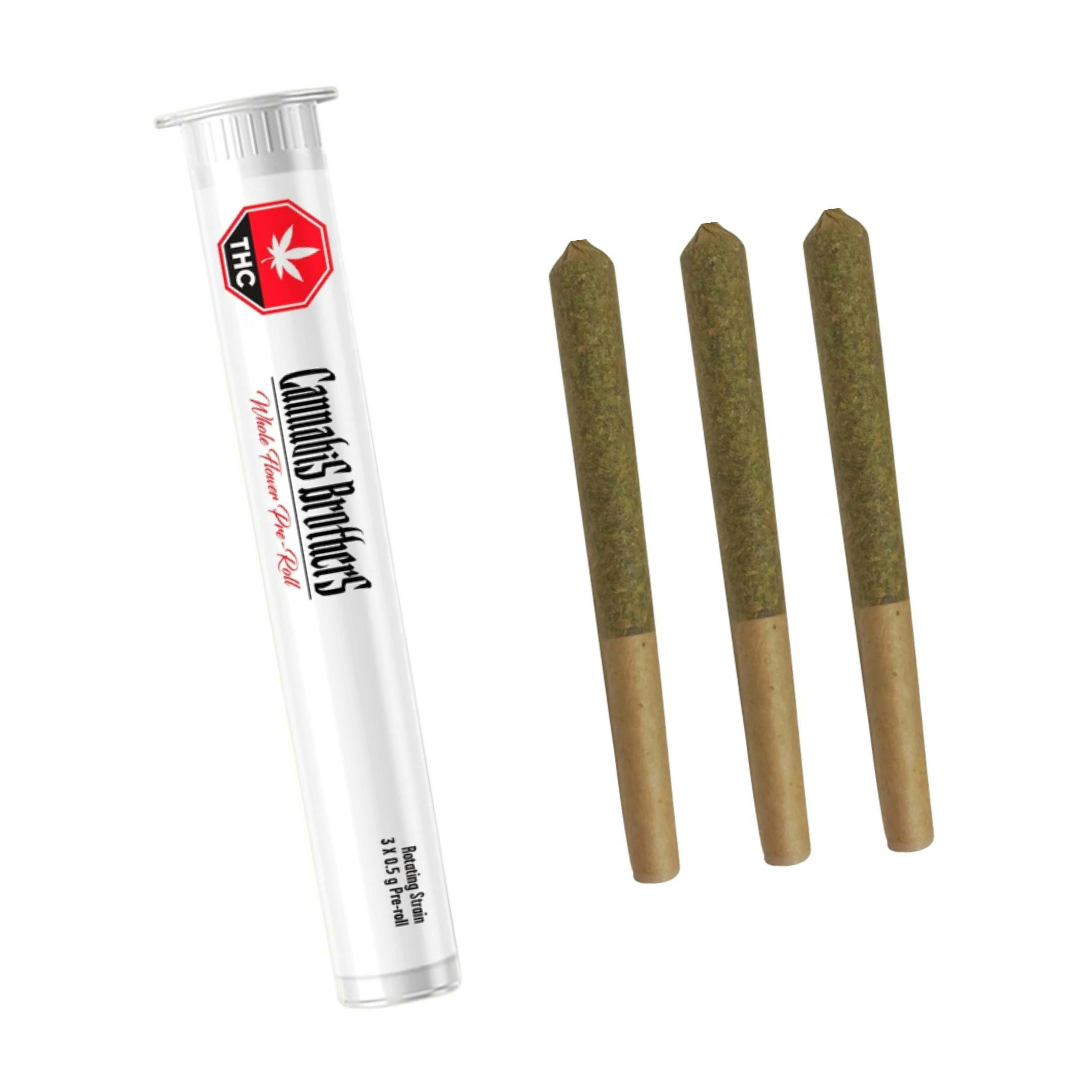 CB Rotating Strains 3x0.5g Pre-Rolls (Sherbanger 22) [Cannabis Brothers]