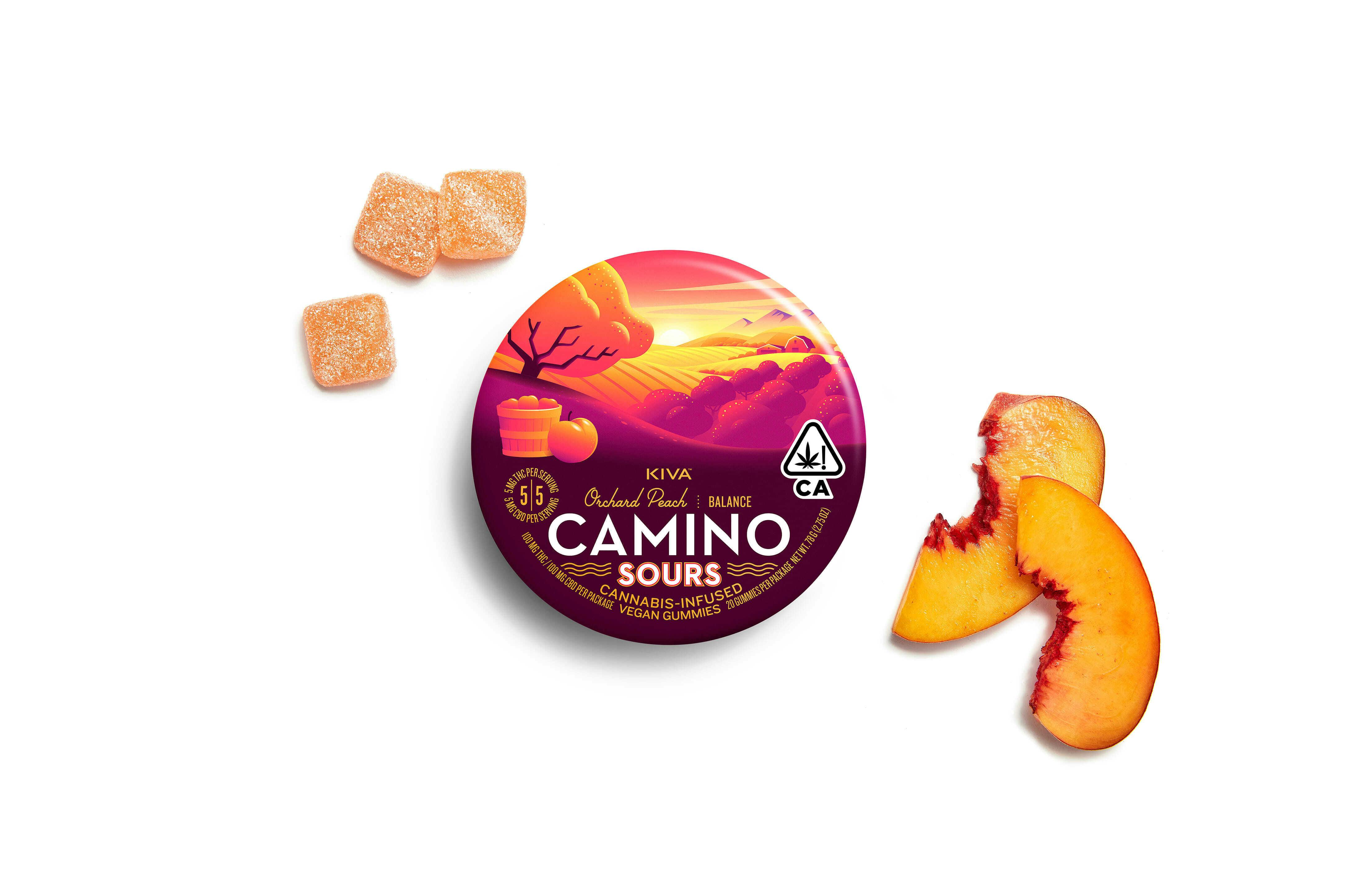Balance | Orchard Peach Sours THC:CBD 1:1 Gummies | 100mg | 10ct | 10mg/ea