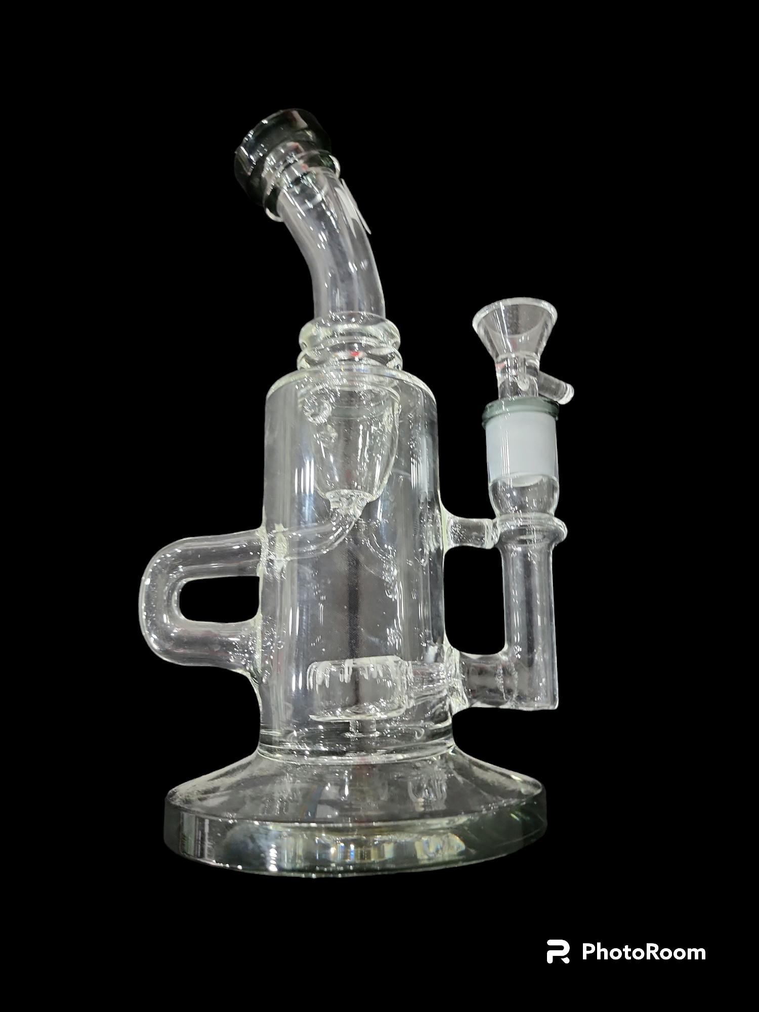 9" Recycler Waterpipe w/ showerhead & bent neck