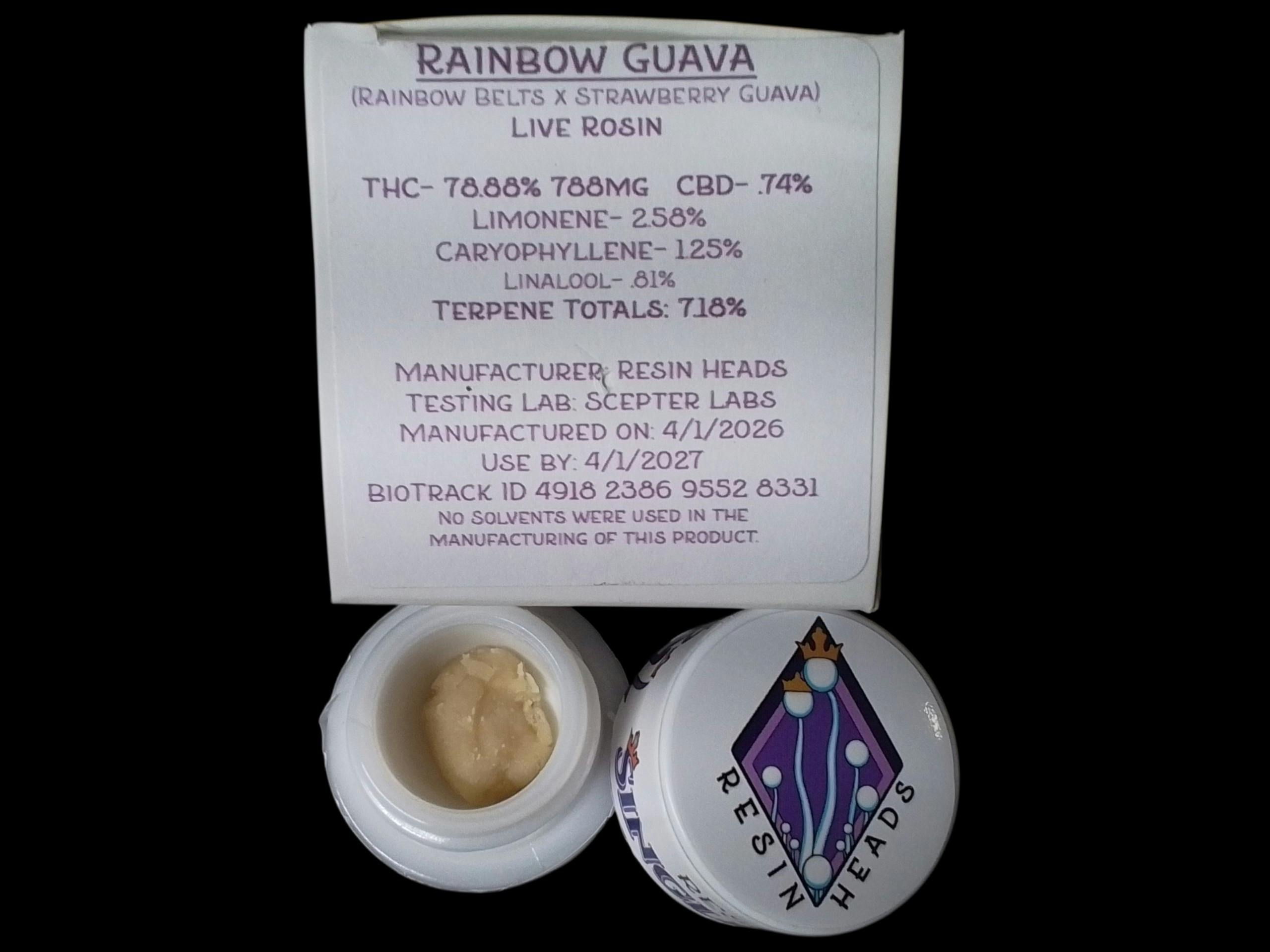 Rainbow Guava- 1g Rosin Resin Heads