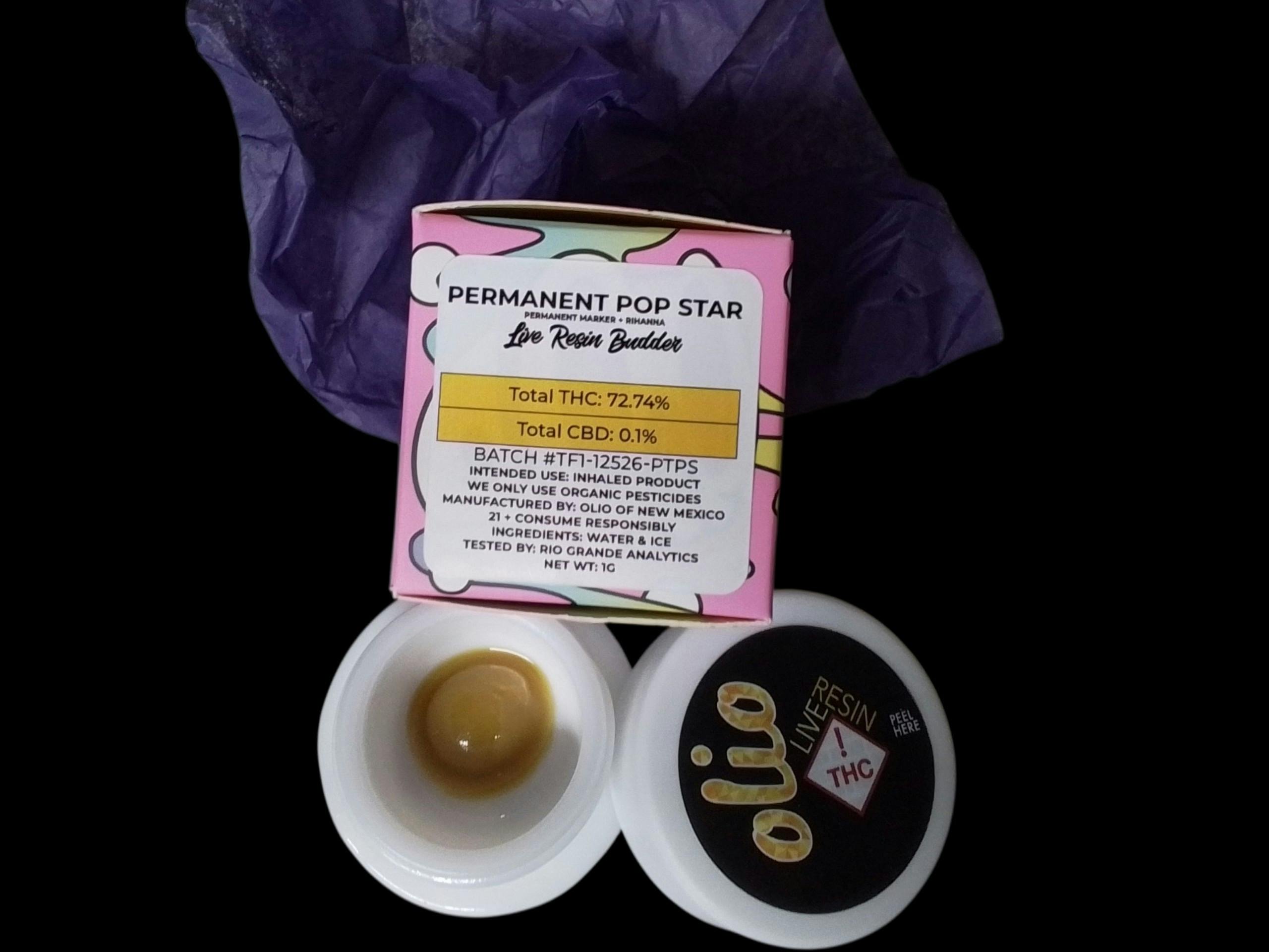 Olio - Permanent Pop Star Live Resin Budder - 1g