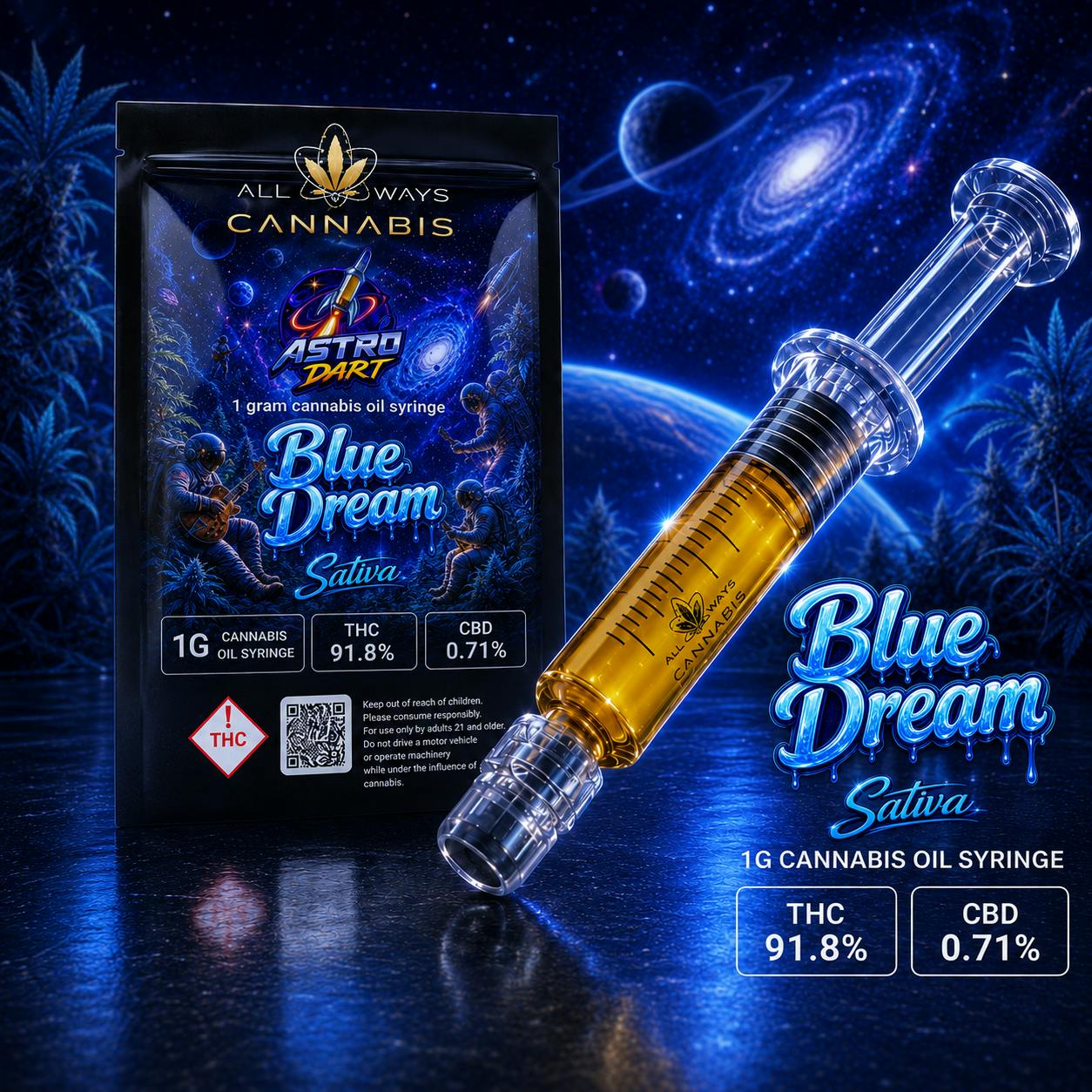 1 Gram Astro Dart (Cannabis Oil Syringe) | Blue Dream (S)
