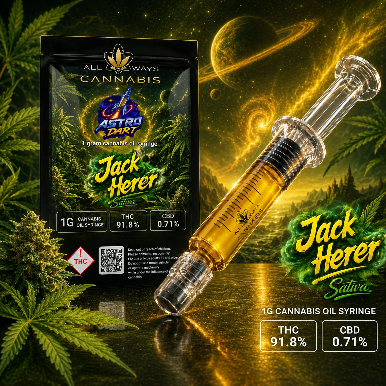 1 Gram Astro Dart (Cannabis Oil Syringe) | Jack Herer (S)